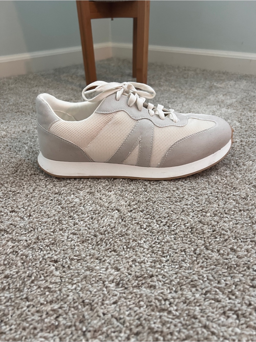 Torrid Neutral Gray White Retro Sneakers Size 11.5 WW Wide Width